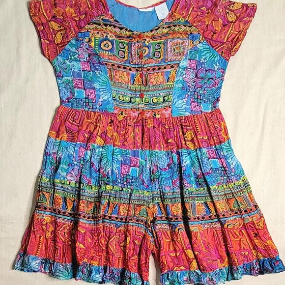 Vintage Pants - Cotton Gauze Maximalist Printed Romper